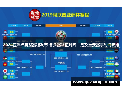 2024亚洲杯完整赛程发布 各参赛队伍对阵一览及重要赛事时间安排